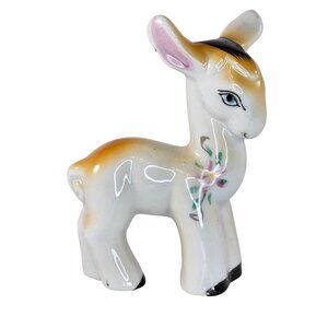 Vintage Ceramic Donkey Giraffe Deer Figurine Made In Occupied Japan